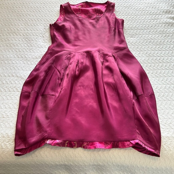 Lafayette 148 100% Linen Bubble Hem No Sleeve Dress Paisley Print Size 14 - Picture 9 of 15